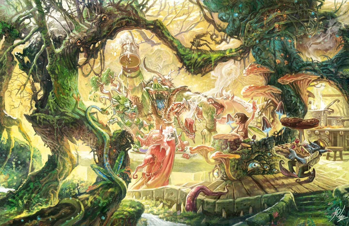 image de notre fresque avec fée et lutins
